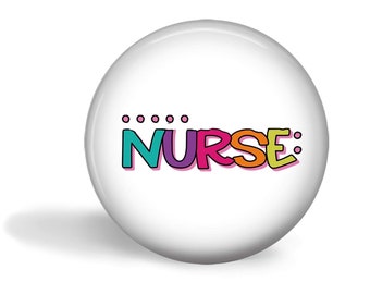 Personalized Nurse Name Badge - Colorful Nurse Gift - Pins and Buttons - Cubicle Decor - Custom Gift