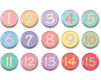 Student Number Magnets - Attendance Numbers - Perpetual Calendar Magnets - Teacher Gift - Montessori Learning - Harmony Collection