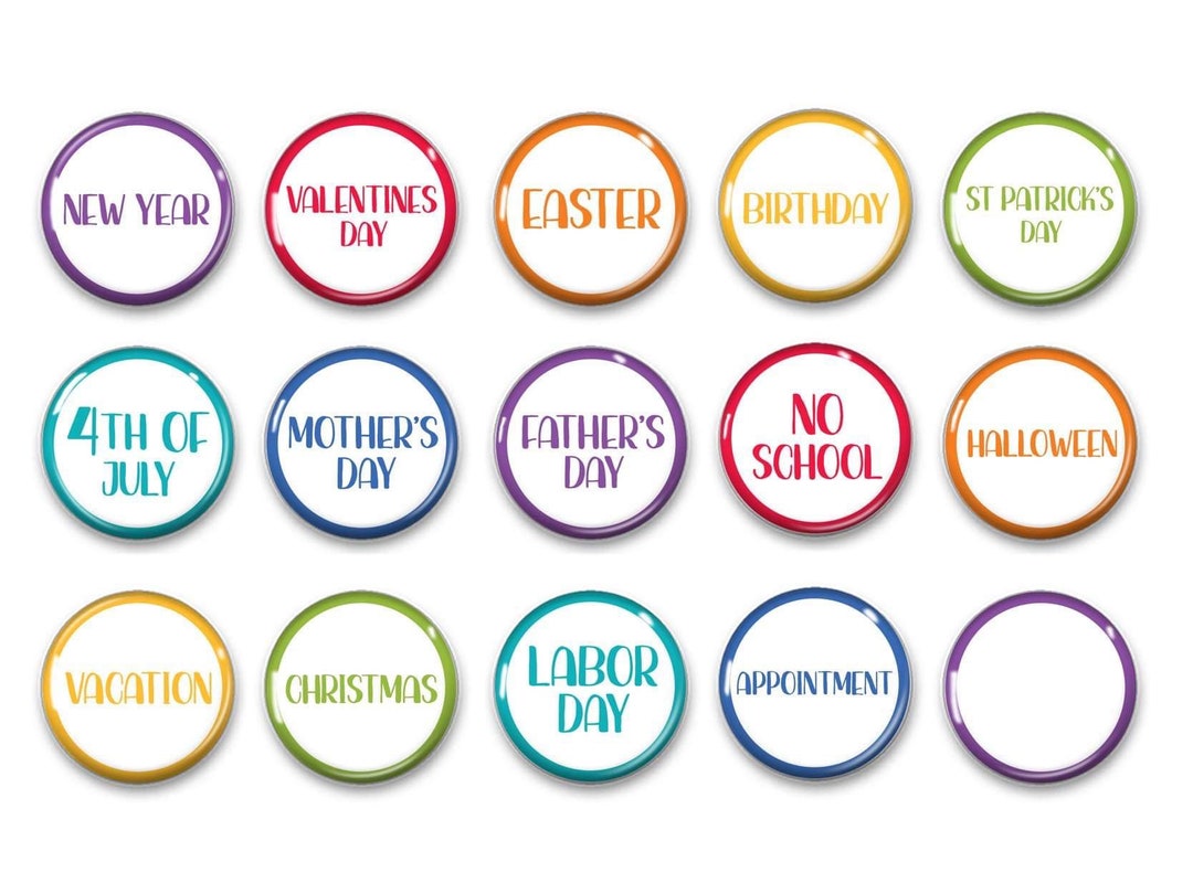 Rainbow Colored Calendar Holiday Family Etsy