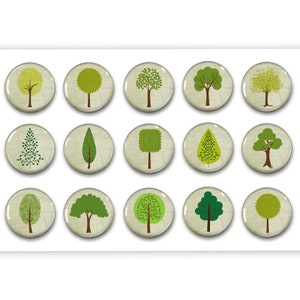 Organic Tree Magnets - Environmental Gift - Cubicle Decor - Wedding Favors - Bridal Party Gift - Refrigerator Magnets - Nature Gift