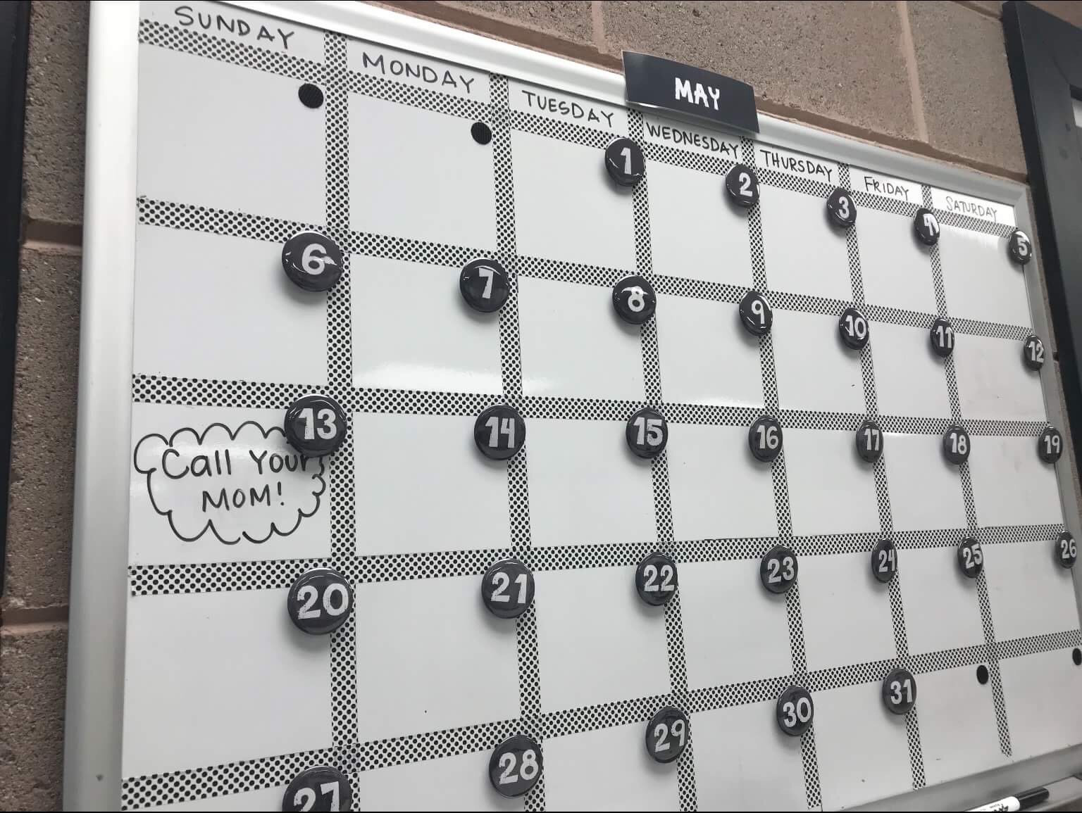 Colorful Chalkboard Perpetual Calendar Illustrated Etsy