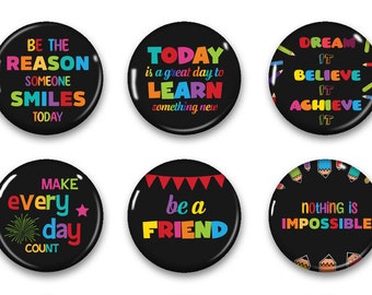 Large Bright Bold Motivational Classroom Magnets - Inspirational Quote - Cubicle Decor - Teacher Gifts
