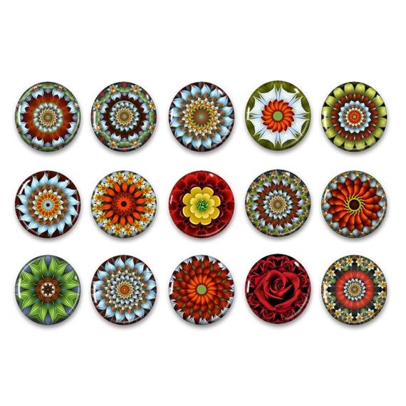 Mandala Magnete Kaleidoskop Fraktile Blumenkunst Etsy