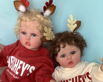 Reborn Baby Girl Doll 24inch 3D Paint Skin Realistic Reborn Twins Toddler Cuddle Body High Quality Newborn Bebe Christmas Gifts