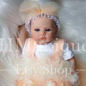 Reborn Baby Girl 19 inch 3D Skin with Veins Lifelike Reborn Toddler Doll Cloth Body Birthday Gifts