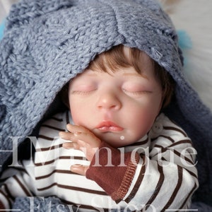 Reborn Boy Baby Soft Cloth Body Sleeping Preemie Reborn Baby Doll Lifelike Reborn Toddler Doll 3D-Paint Skin Toy For Girls Birthday Gift