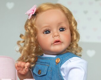 Reborn baby ready to ship，reborn toddler girl，reborn baby girl cheap，hand-detailed painting 3D skin tone，realistic baby dolls