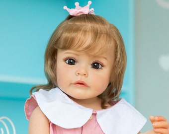 Reborn Toddler Girl Doll Hand-detailed 3D Paint Skin With Vascular Vein Lifelike Bebe Baby Rooted Hair Christmas Gifts