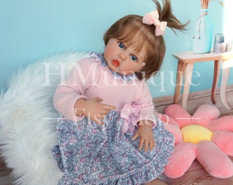 Reborn Baby Girl 3D Paint Skin With Vein 24 inch Realistic Baby Doll Soft Cuddle Body Doll For Kids Toddler Bebe Christmas Baby