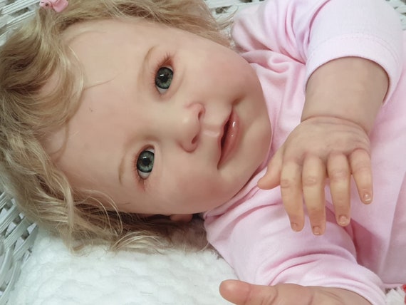 Reborn Baby Dolls Silicone Full Body 22 Inch Lifelike Long Blonde Hair  Reborn Toddler Princess Girls That Look Real Realistic Newborn Baby Dolls  For