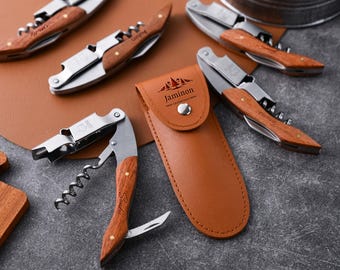 Custom Engraved Wine Opener & Corkscrew - Personalized Bar Tool, Wedding Favor, Groomsmen Gift, Party Gift, Dad Gift