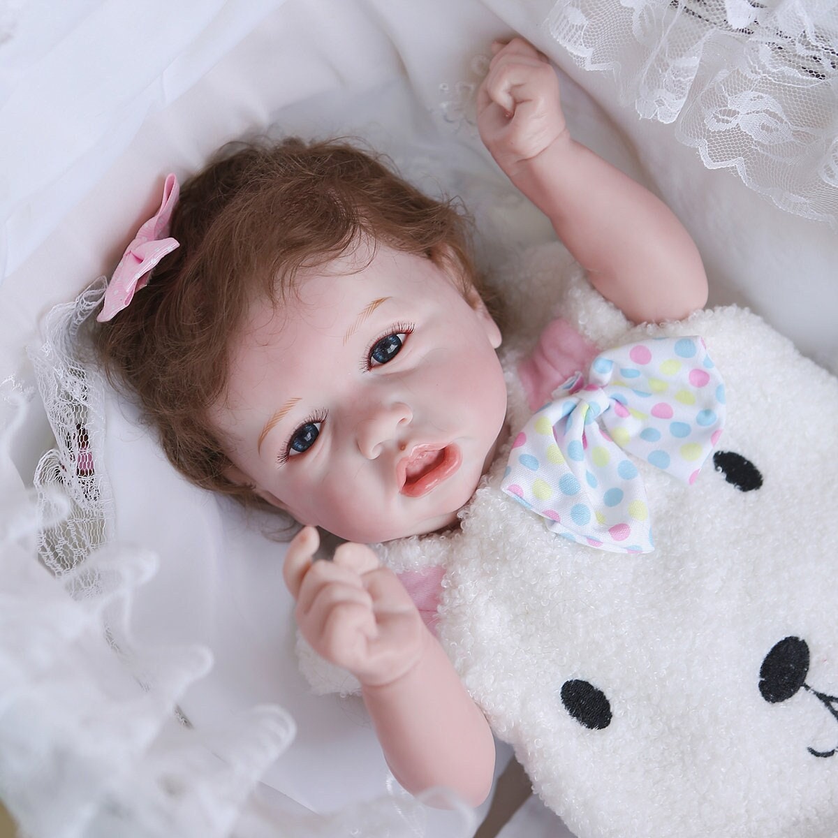 22 Inch Lovely Bebe Reborn Baby Doll Handmade Soft Touch Reborn Dolls For  Christmas Gifts (Cloth Body genderless)(Some Parts Send Random)