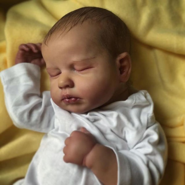 Reborn Baby Junge Lebensecht Weicher Touch 3D-Paint Haut Preemie Reborn Baby Puppe mit handgezeichneten Haaren Realistisches Geschenk