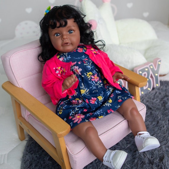 Reborn Real Life Baby Dolls Black Girl 24inch Soft Silicone