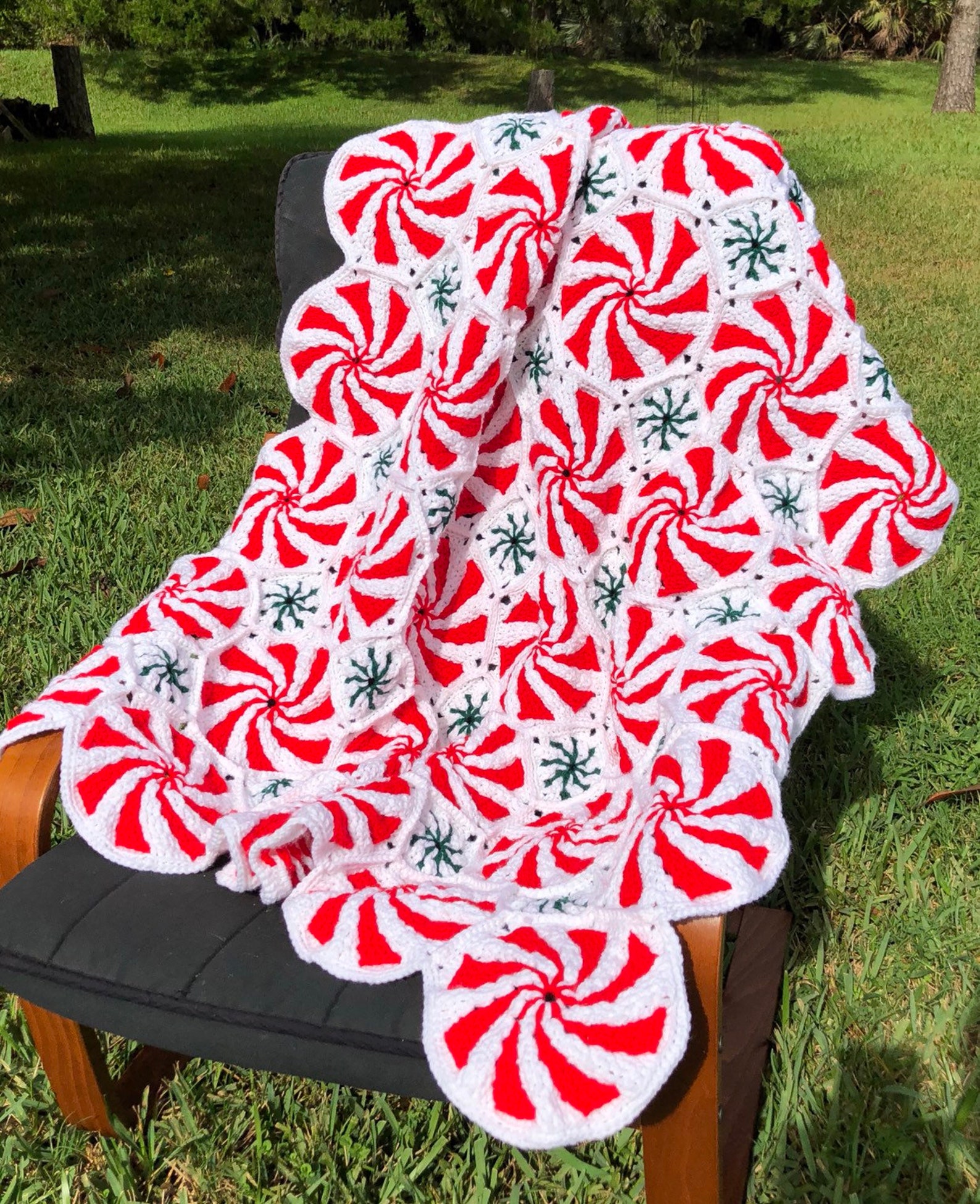 Holiday Peppermint Throw FREE SHIPPING Etsy