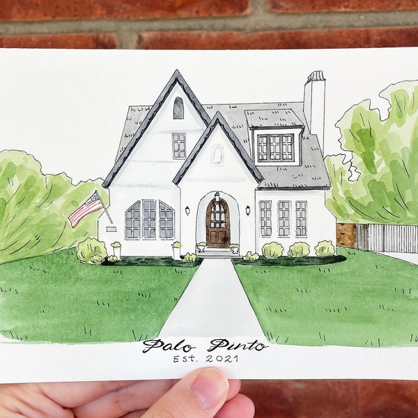 Watercolor house Portrait, Watercolor House Portrait, watercolor painting, hand painted house portrait, home painting from picture