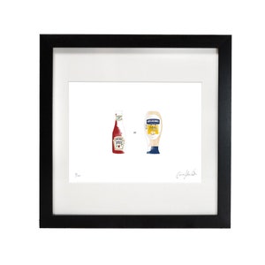 With Chips......Print Chips with Ketchup or Mayo Perfect piece for the Kitchen Limited Edition Print Food Art image 1