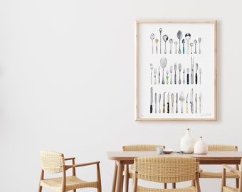 The Cutlery Draw Print - Artwork for the kitchen - Limited Edition Fine Art Print