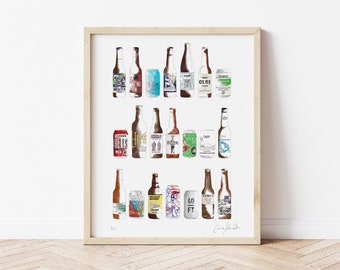 London Brewed Craft Beer Print - Craft Beer Drinker - Gift - A3 - Limited Edition Giclée Print