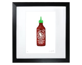 Sriracha Print - Perfect piece for the Kitchen or a hot sauce lover - Chilli Pepper Sauce - Limited Edition