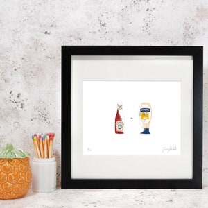 With Chips......Print Chips with Ketchup or Mayo Perfect piece for the Kitchen Limited Edition Print Food Art image 2