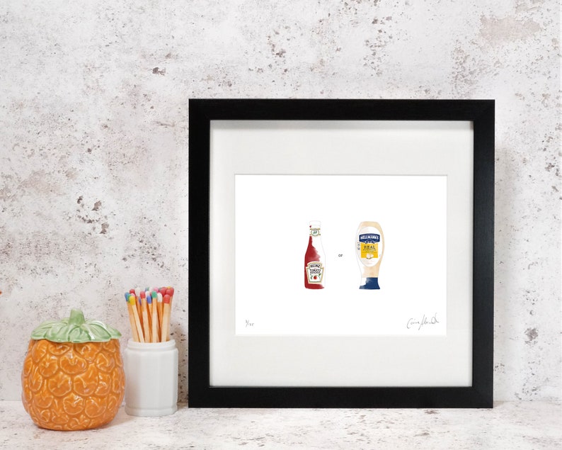 With Chips......Print Chips with Ketchup or Mayo Perfect piece for the Kitchen Limited Edition Print Food Art image 2