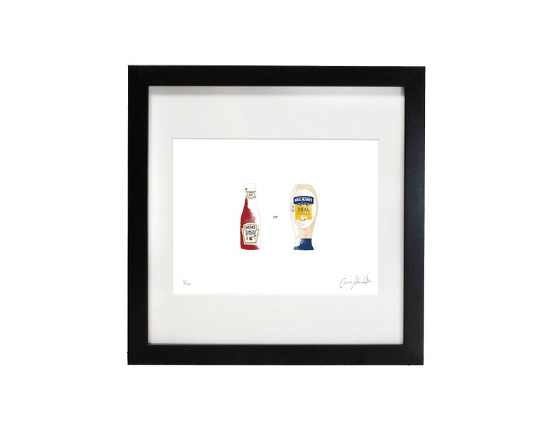 With Chips......Print Chips with Ketchup or Mayo Perfect piece for the Kitchen Limited Edition Print Food Art image 1