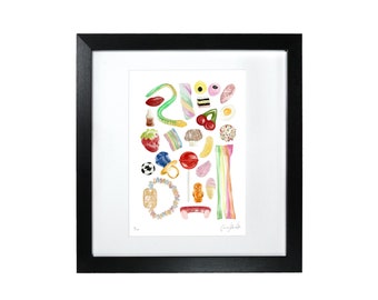 Pick & Mix Print - Kitchen decoration - Retro Sweeties- Limited Edition Print