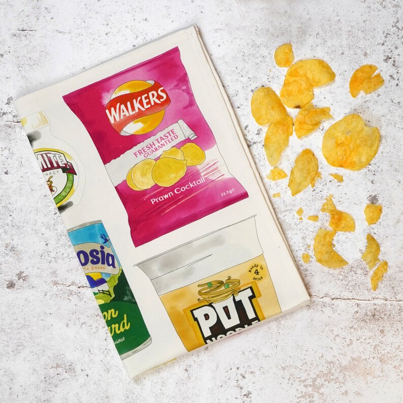 The British Store Cupboard Tea Towel Illustrated With Etsy UK