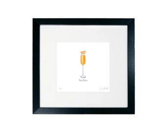 Peach Bellini Cocktail Print - Cocktail Collection - Framed Limited Edition Print