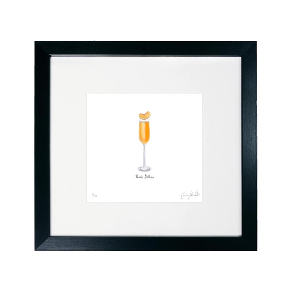 Peach Bellini Cocktail Print - Cocktail Collection - Framed Limited Edition Print