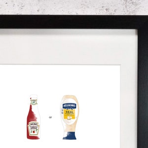 With Chips......Print Chips with Ketchup or Mayo Perfect piece for the Kitchen Limited Edition Print Food Art image 3