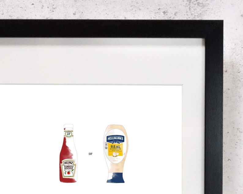 With Chips......Print Chips with Ketchup or Mayo Perfect piece for the Kitchen Limited Edition Print Food Art image 3