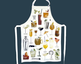 Cocktail Apron - Perfect for a host that loves serving up a cocktail - Made in Britain