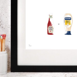 With Chips......Print Chips with Ketchup or Mayo Perfect piece for the Kitchen Limited Edition Print Food Art image 4