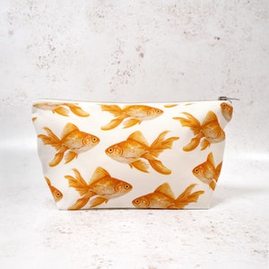 Goldfish Wash Bag: British Made Cotton Toiletry Bag