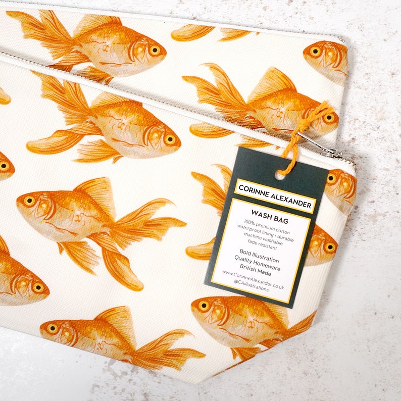 Goldfish Wash Bag Made in Britain Toiletry Bag image 5