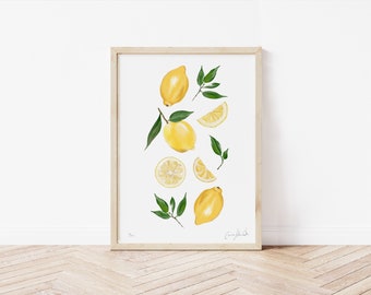 Lemon Print - Perfect piece for the Kitchen - Limited Edition Print - Food Art - Large Statement Print - A3