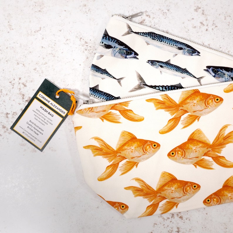 Goldfish Wash Bag Made in Britain Toiletry Bag image 3