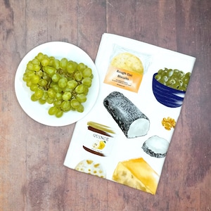 Cheese Board Tea Towel: 100% Cotton Kitchen Decor, Made in UK