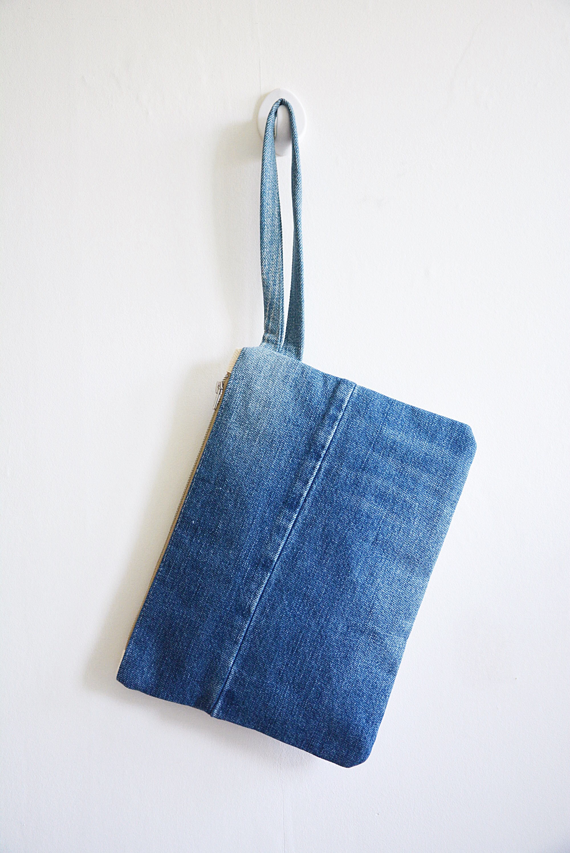 DENIM Wristlet With Lace and Cotton Lining // Stylish Design ...