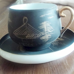 Kutani coffee cups and saucers image 1