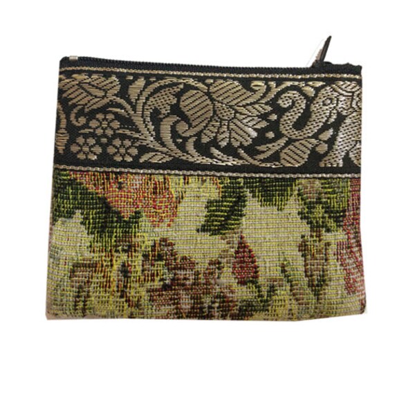 A Unique One of a Kind Elephant Print Coin Purse Hand Woven in Thailand. (BG607-CPM41P126)