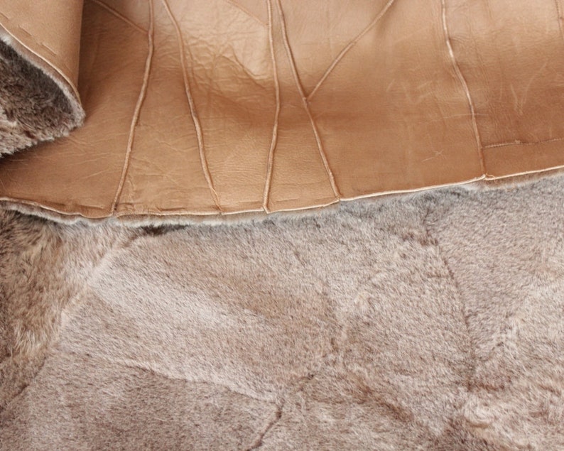 Shearling Sheepskin Blanket Chestnut Brown Leather Backing Etsy