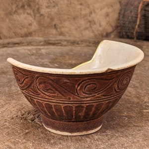 Tran Dynasty 14-15th century bowl high foot brown glaze sherd fragment Pottery Vietnam Ceramic Antique KINTSUGI art piece kinsugi style