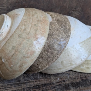Antique pottery footed bowls China Tang dynasty 6th-9th century handmade early ancient Vietnam Glazed Ceramic rustic collectible choice of 4