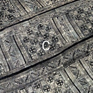 Hmong Hand Woven Hemp Roll Hand Drawn Batik Indigo Dye Hill Tribe Art choice of 4 rolls wax ethnic tribal fabric table runner textile image 14