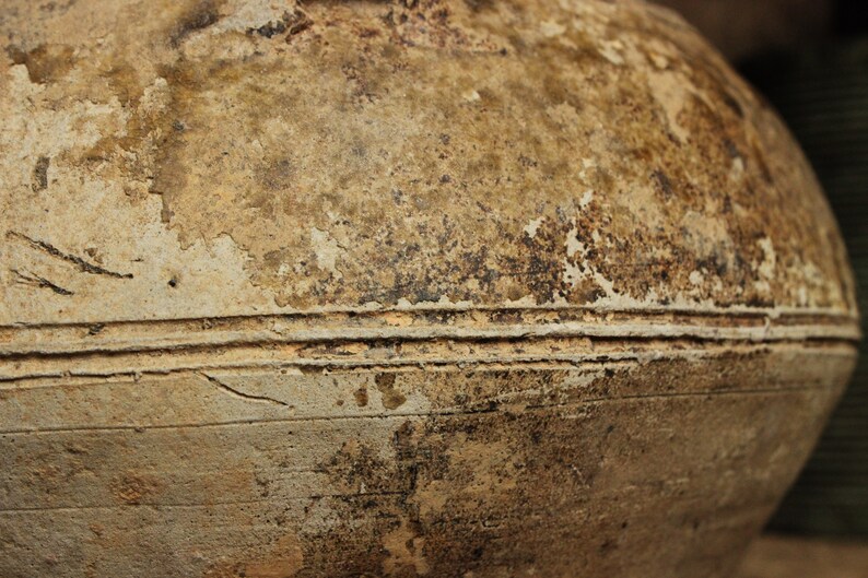 220AD Stoneware Jar Pot Semi Glazed Vietnam Occupation Antique Original Chinese Porcelain Han Dynasty 202BC