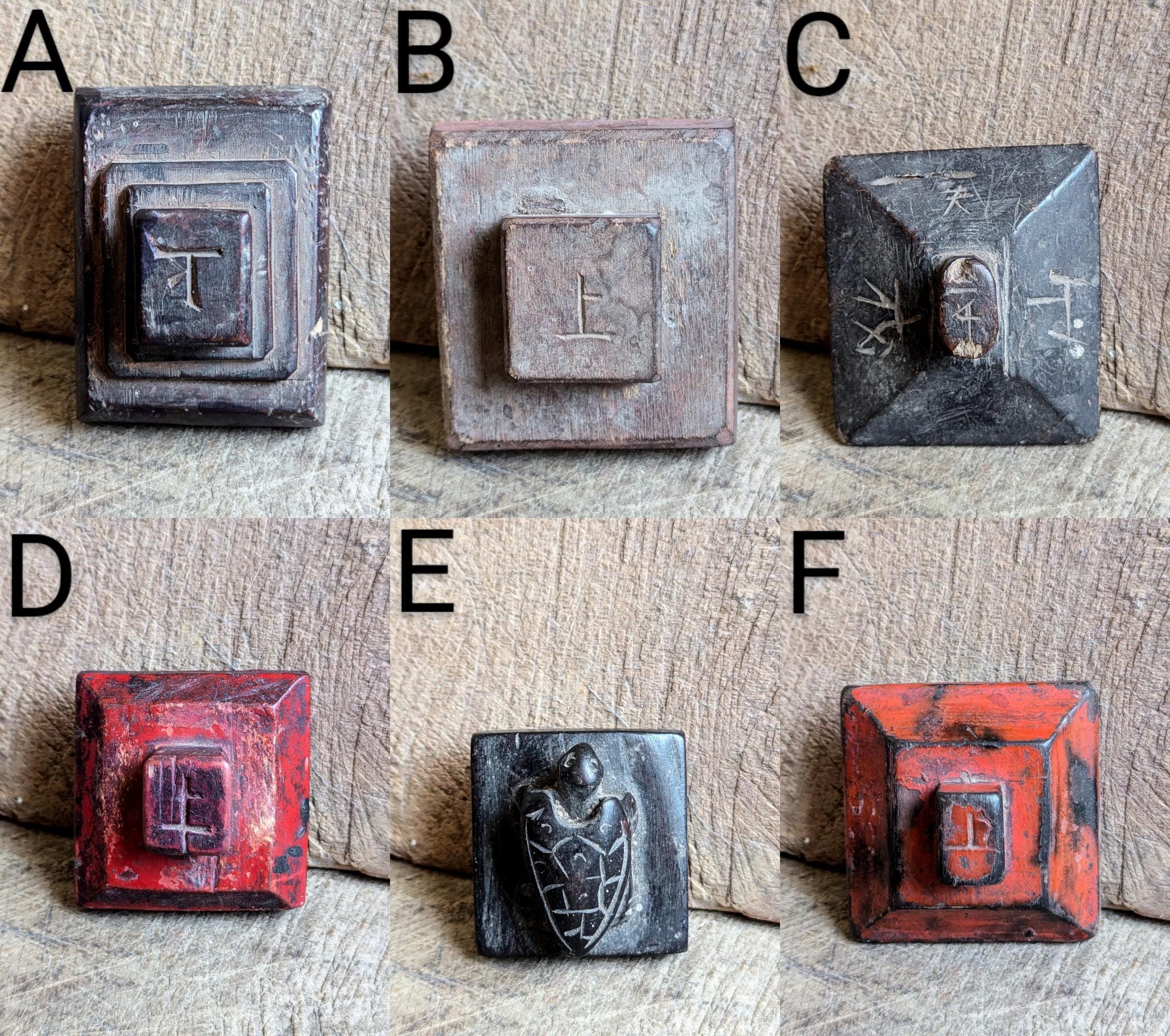 Stamps Ritual Calling Engineer Yao Old Wood Stamp Taoist Seal Shaman Hilltribe Witch Doctor Ritual ...