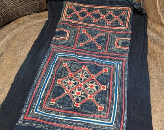 Hmong Handmade Batik Baby Carrier Fabric Vintage Cotton Indigo Hill Tribe Ethnic Hippie Tribal